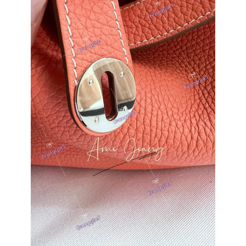 HERMES Lindy 34 Shoulder Bag Taurillon Clemence Crevette Palladium hardware - Picture 5 of 16